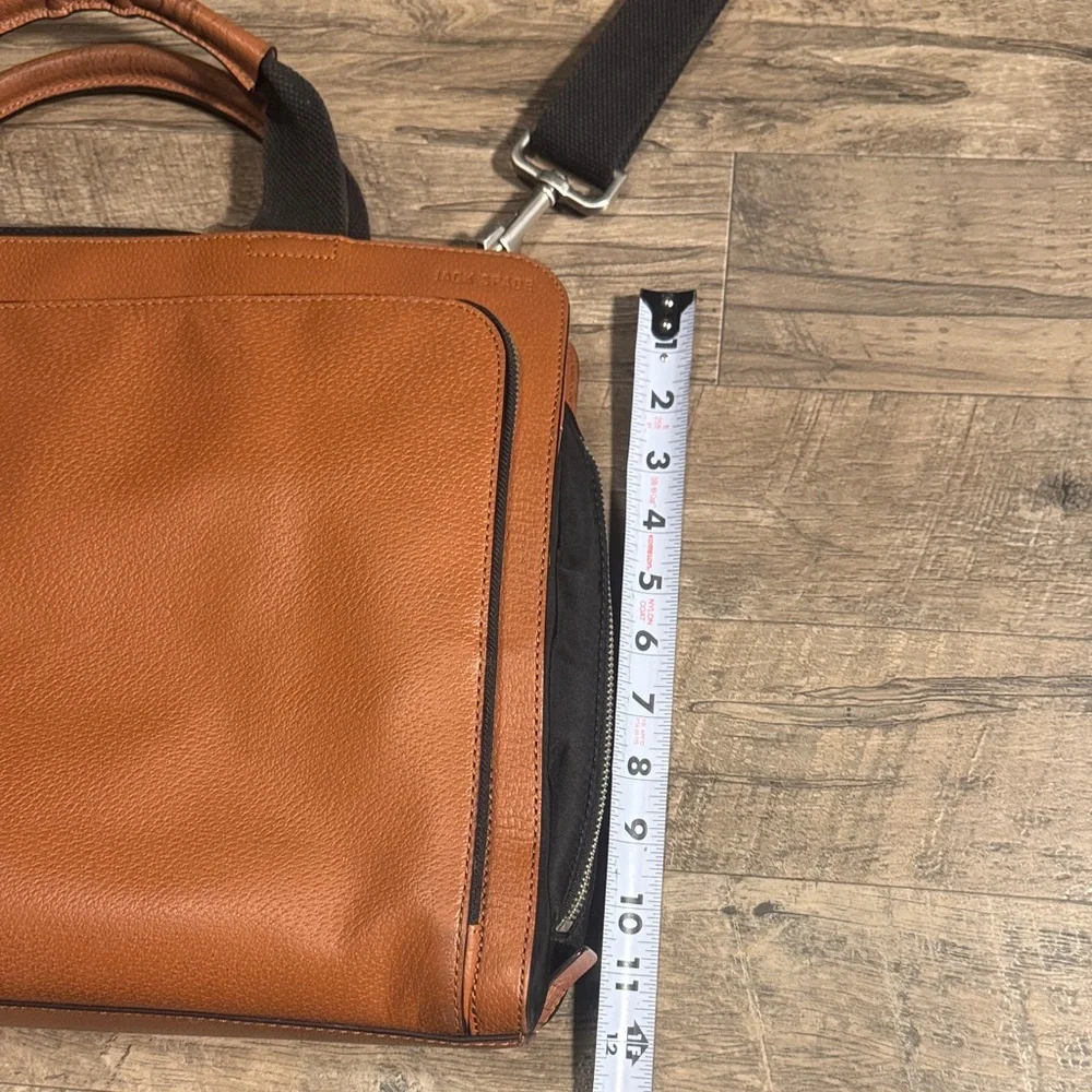 Jack Spade Cognac Brown Leather Men's Bag with Adjustable Strap